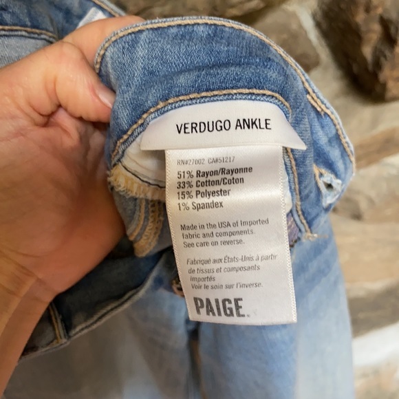 ⚡️SOLD⚡️Paige Verdugo Ankle Skinny Jeans Size 24 - Picture 6 of 9